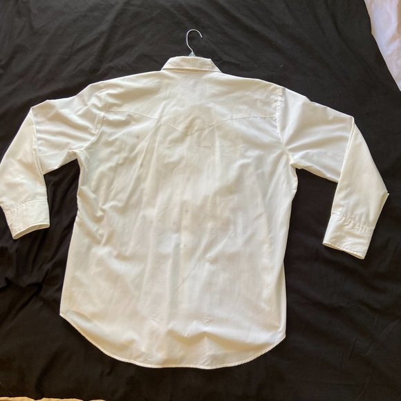 Ely Diamond - White Long-Sleeve Black Snap Shirt with Eagle Sz XL - Picture 11 of 14